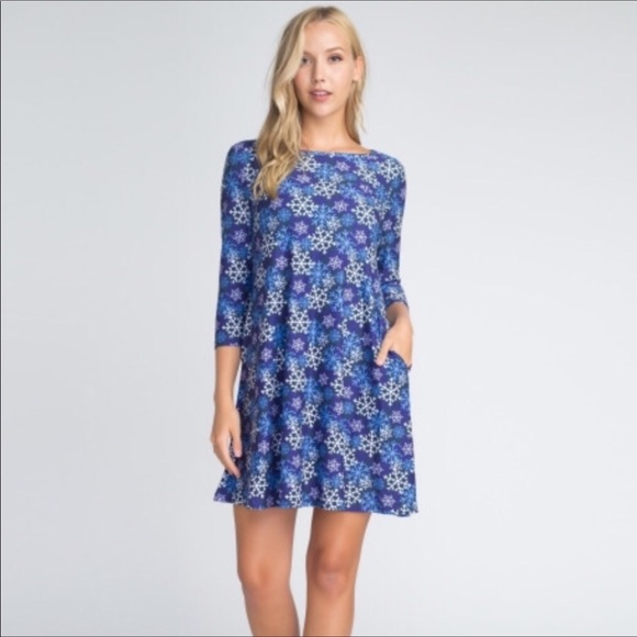 Blue Snowflake Dress - Picture 4 of 4